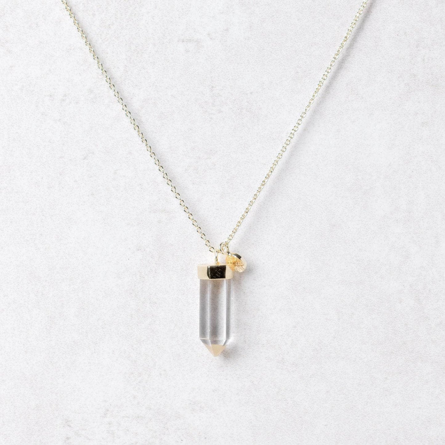 Clear Quartz Crystal Point Necklace