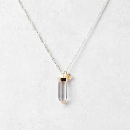 Clear Quartz Crystal Point Necklace