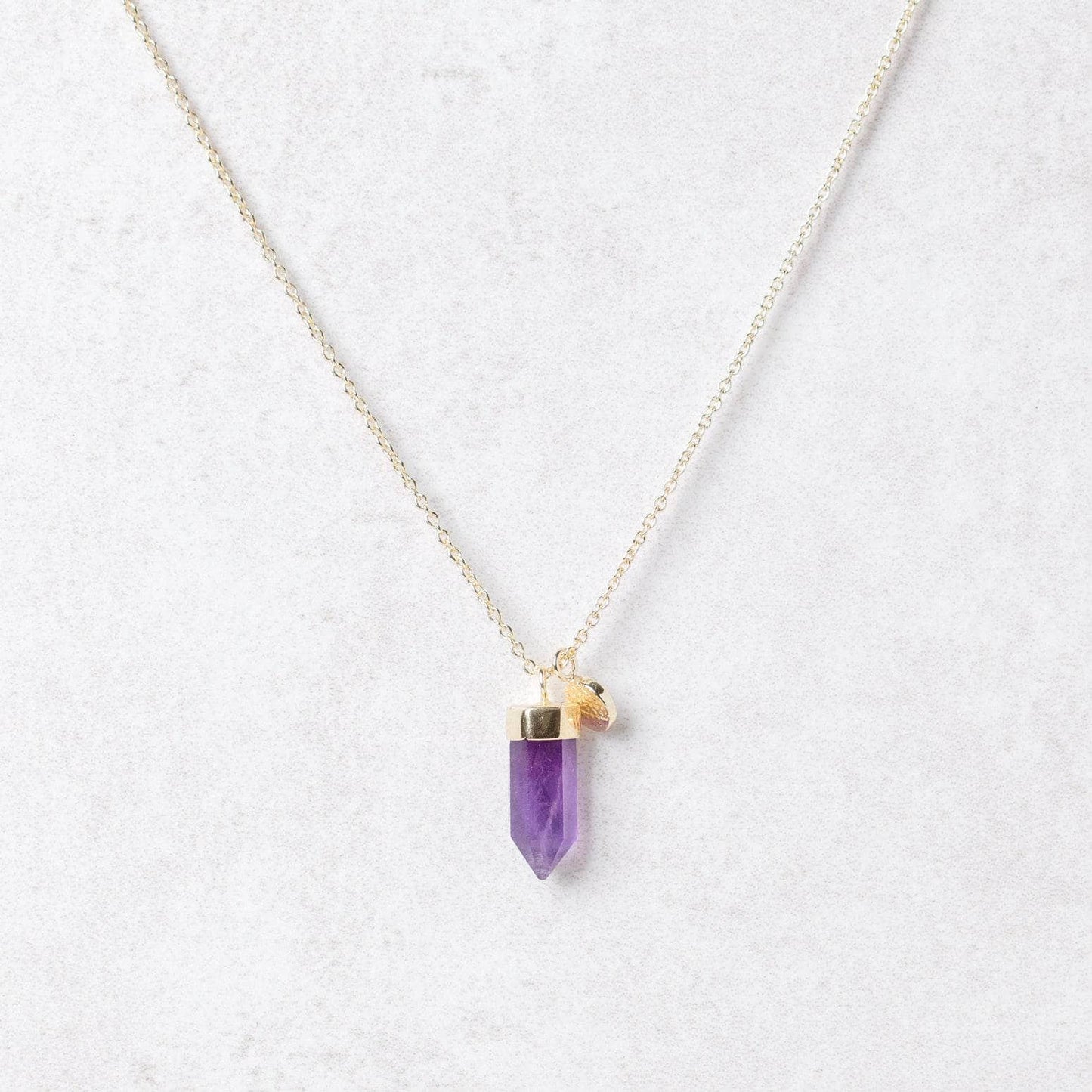 Delicate Amethyst Crystal Point Necklace