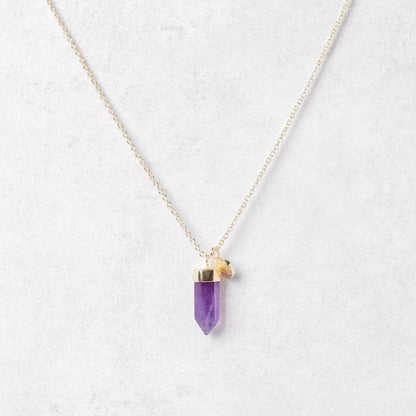 Delicate Amethyst Crystal Point Necklace