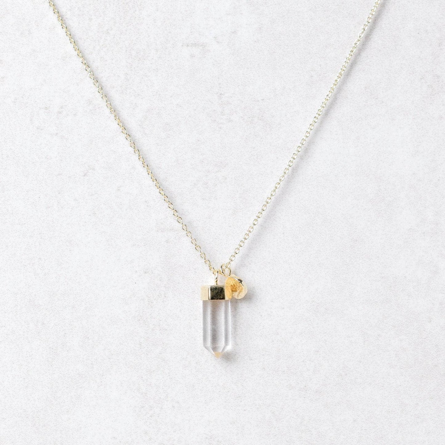 Delicate Clear Quartz Crystal Point Necklace