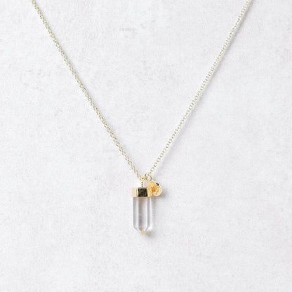 Delicate Clear Quartz Crystal Point Necklace