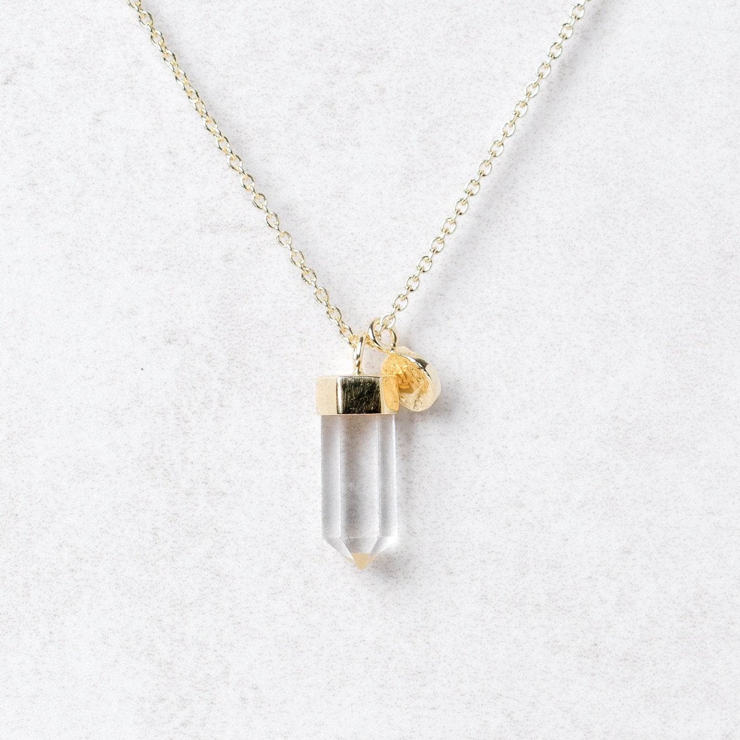Delicate Clear Quartz Crystal Point Necklace