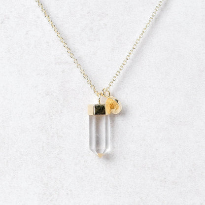 Delicate Clear Quartz Crystal Point Necklace