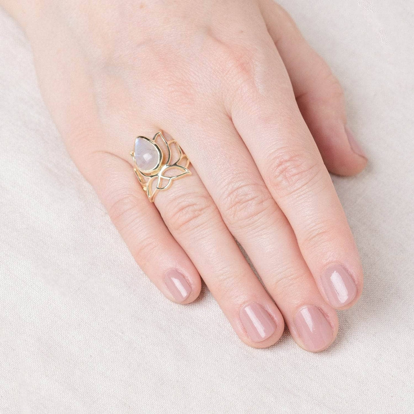 Lotus Gemstone Ring