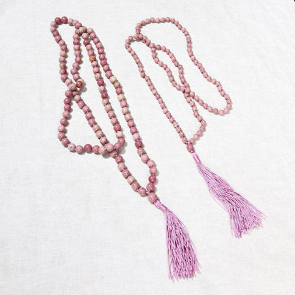 Rhodonite Mala - High-Energy Gemstones