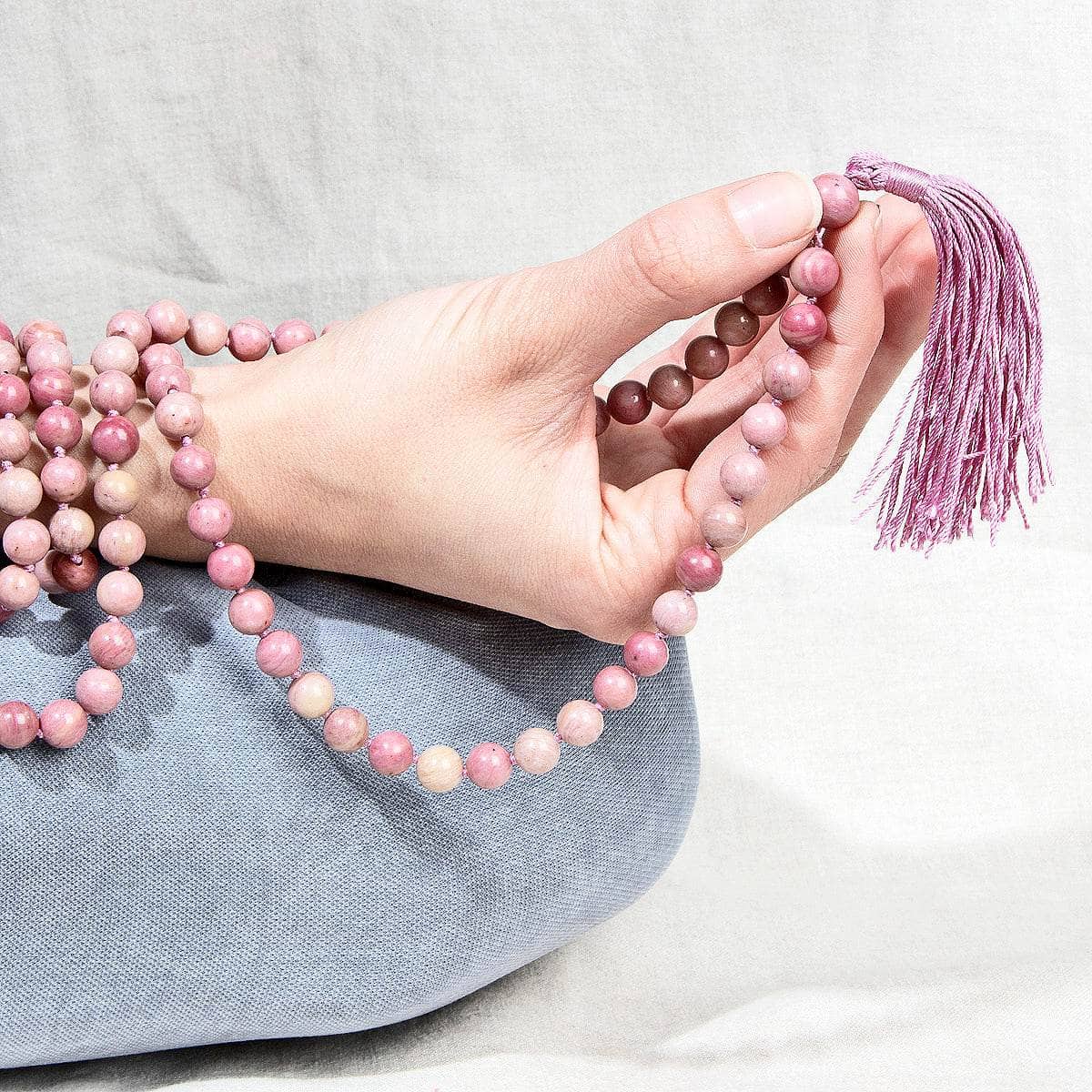 Rhodonite Mala - High-Energy Gemstones