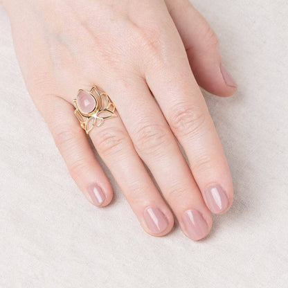Lotus Gemstone Ring