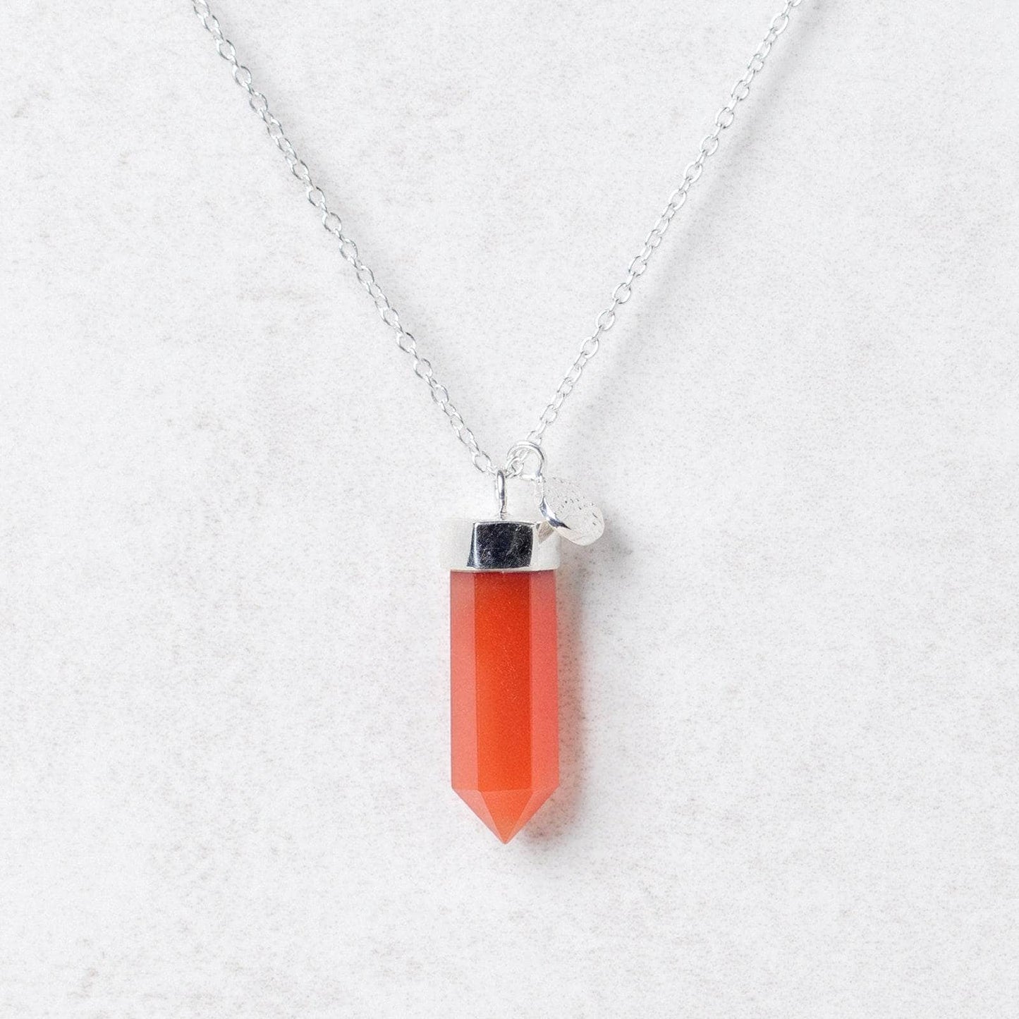 Carnelian Crystal Point Necklace