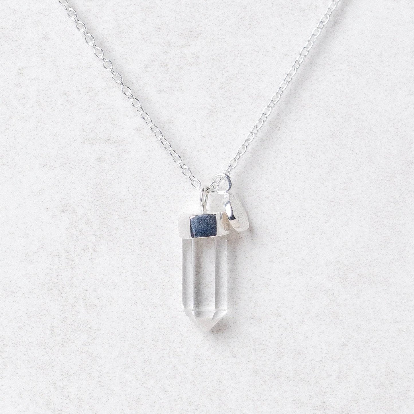 Delicate Clear Quartz Crystal Point Necklace