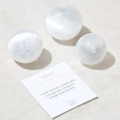 Selenite Sphere with Tripod