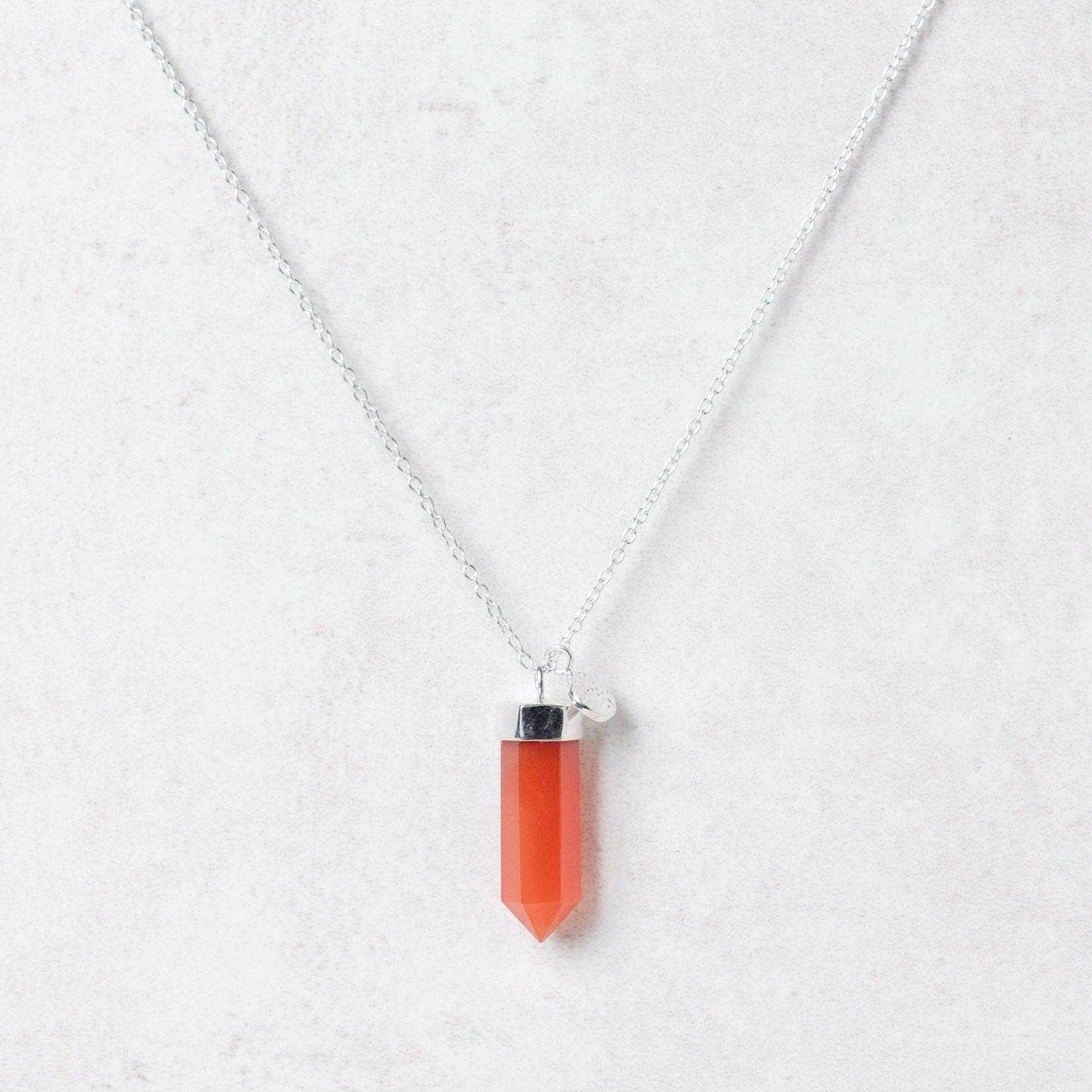 Carnelian Crystal Point Necklace