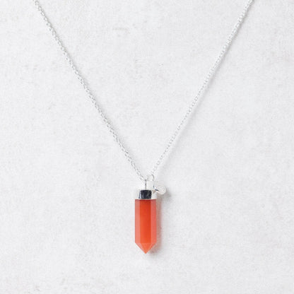 Carnelian Crystal Point Necklace