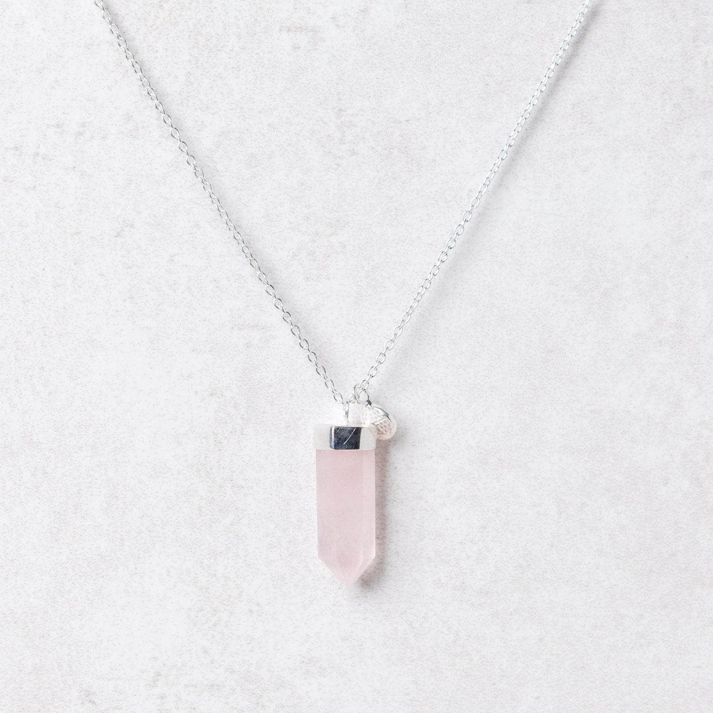 Rose Quartz Crystal Point Necklace