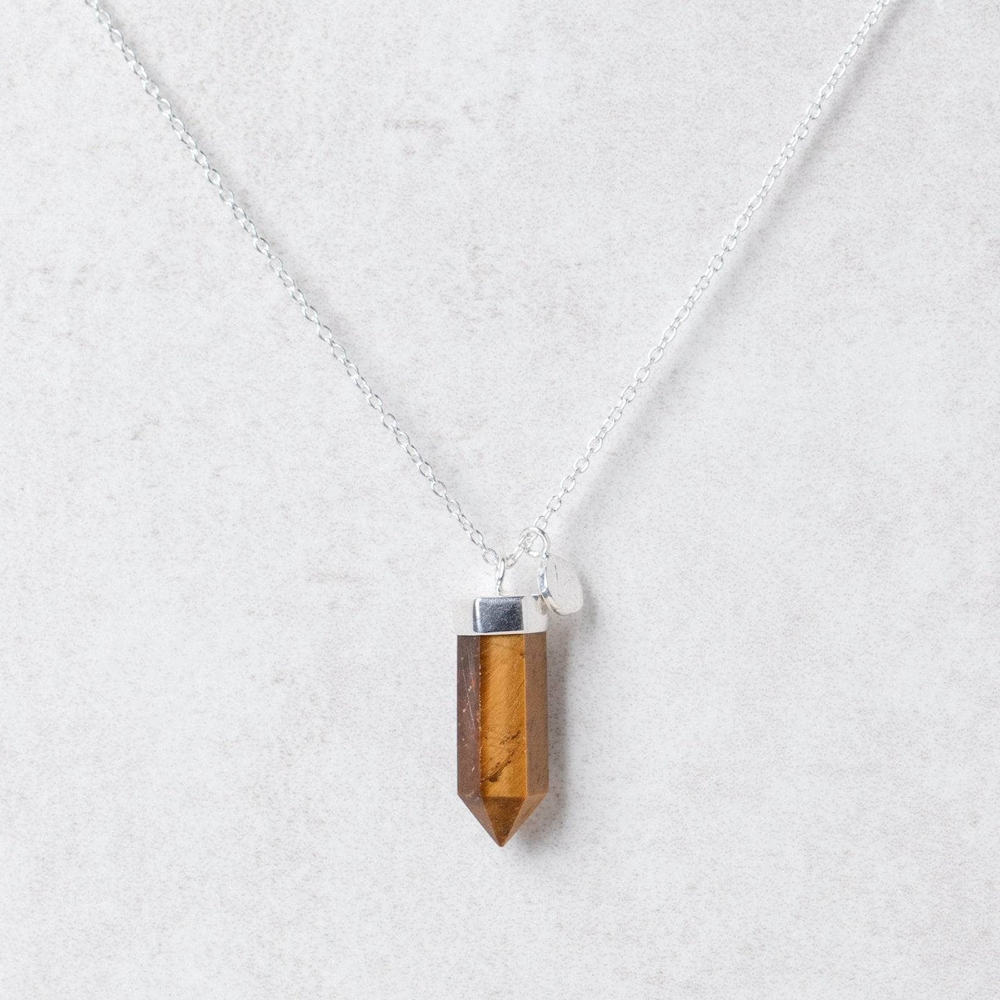 Tiger Eye Crystal Point Necklace