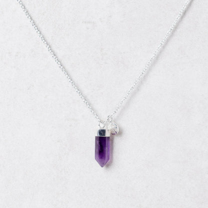 Delicate Amethyst Crystal Point Necklace