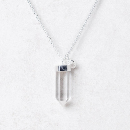 Clear Quartz Crystal Point Necklace