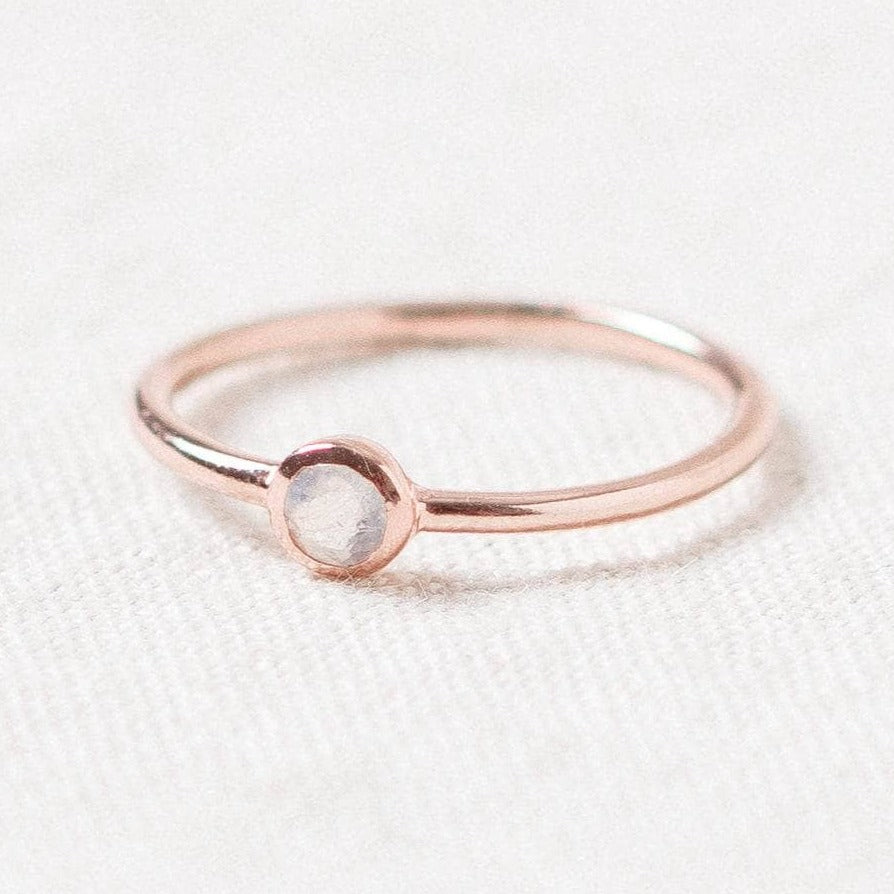 Rainbow Moonstone Silver, Gold or Rose Gold Ring