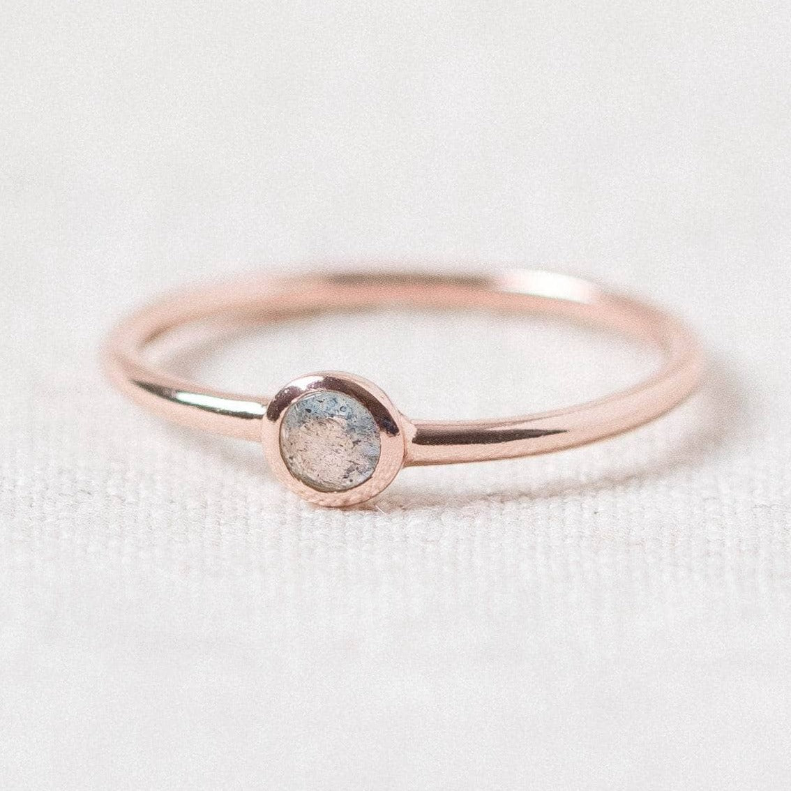 Rainbow Moonstone Silver, Gold or Rose Gold Ring