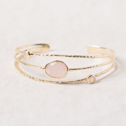 Rose Quartz Gold Bracelet