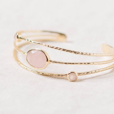 Rose Quartz Gold Bracelet