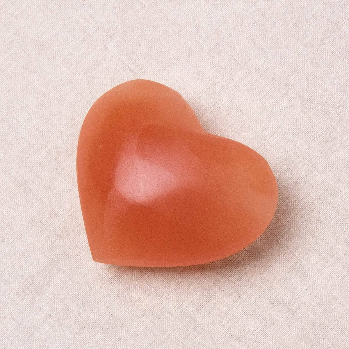 Peach Selenite Heart