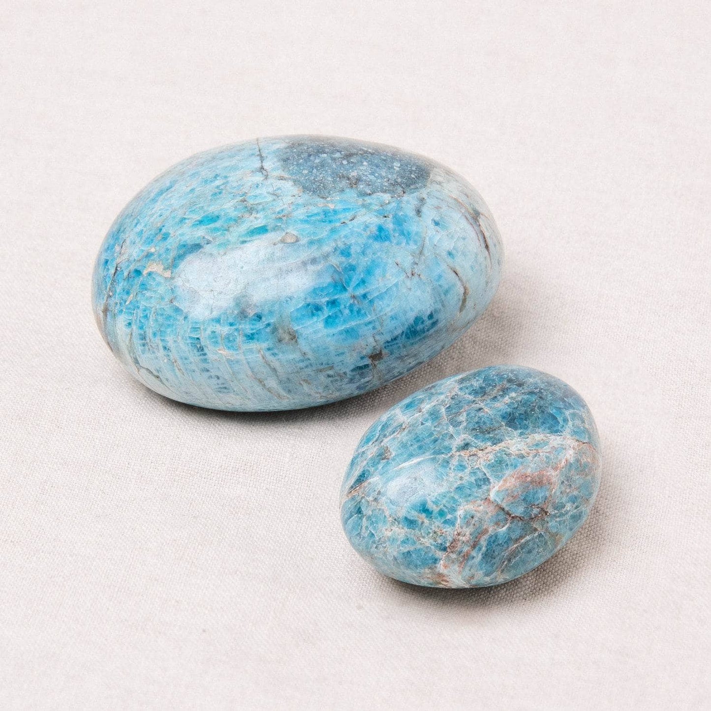 Blue Apatite Palm Stone - AAA Premium Quality