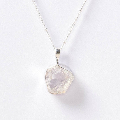 Clear Quartz Raw Crystal Necklace