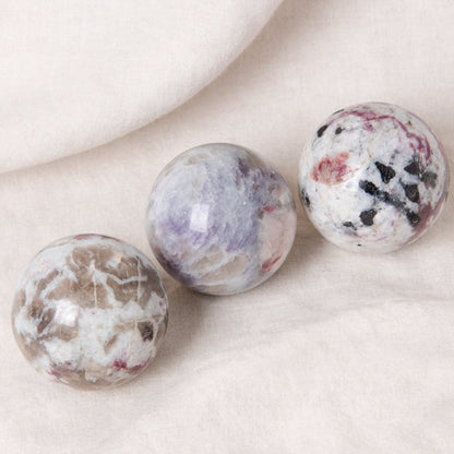 Plum Tourmaline Sphere with Tripod - AAA Premium Quality