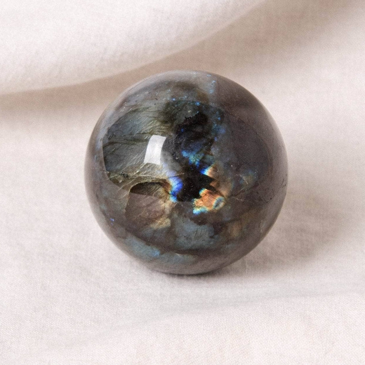Labradorite Blue Flame Sphere with Tripod