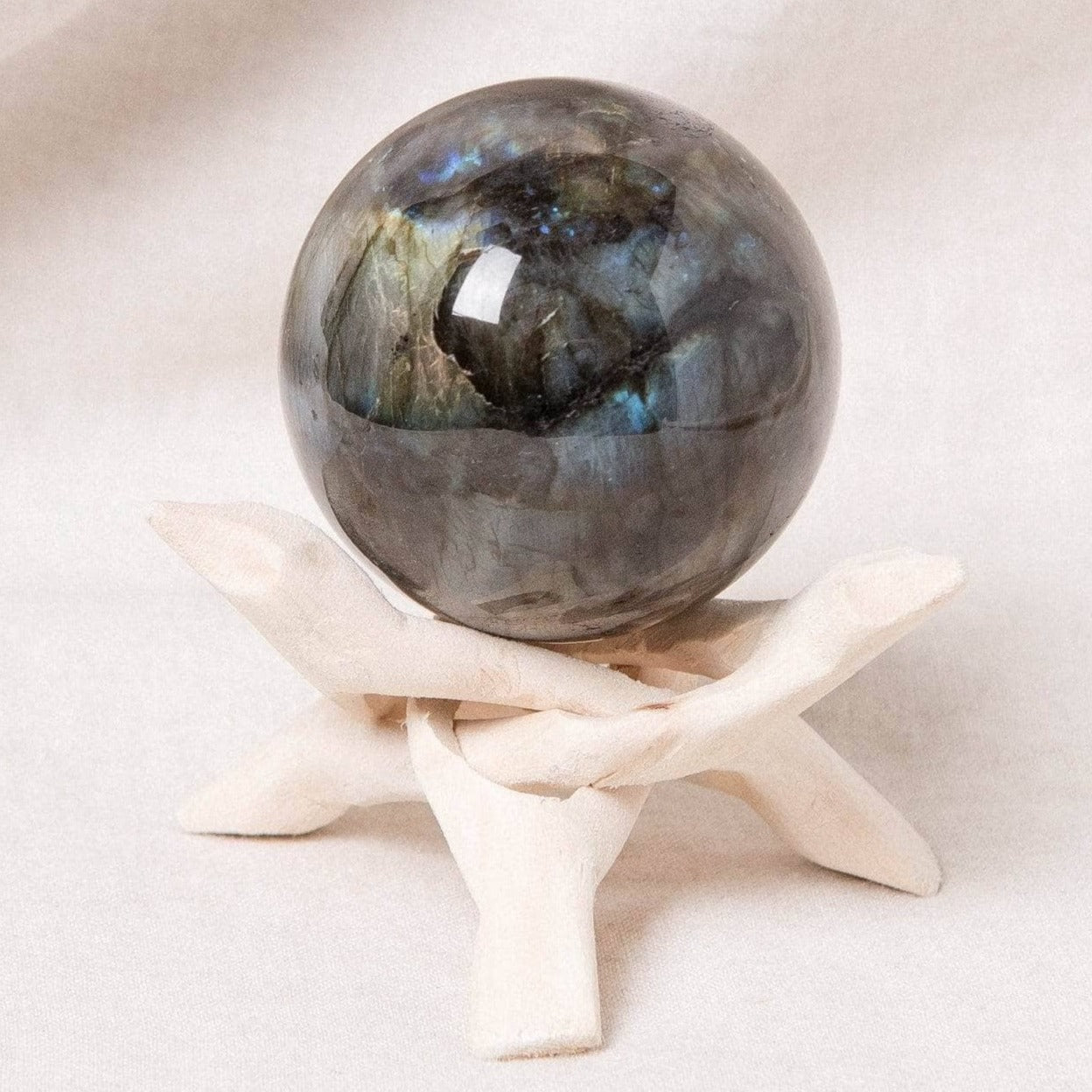 Labradorite Blue Flame Sphere with Tripod