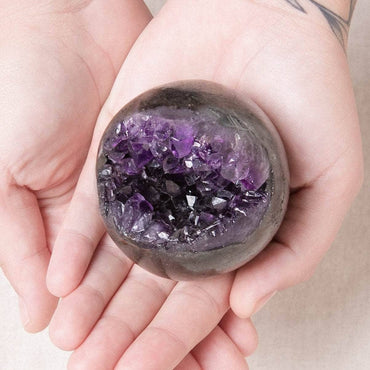 Genuine Amethyst Geode Sphere with Tripod