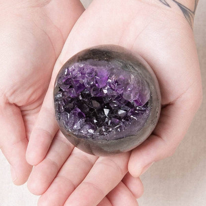 Genuine Amethyst Geode Sphere with Tripod