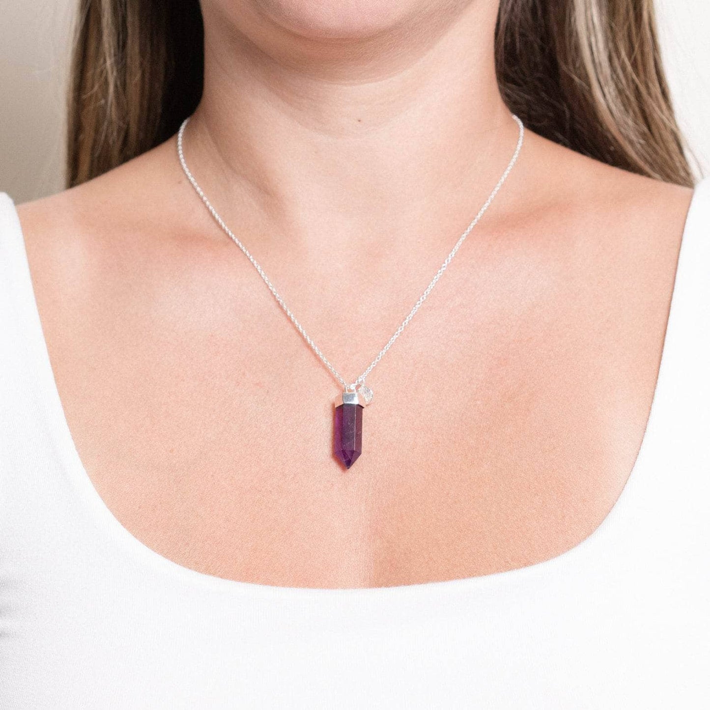 Amethyst Crystal Point Necklace