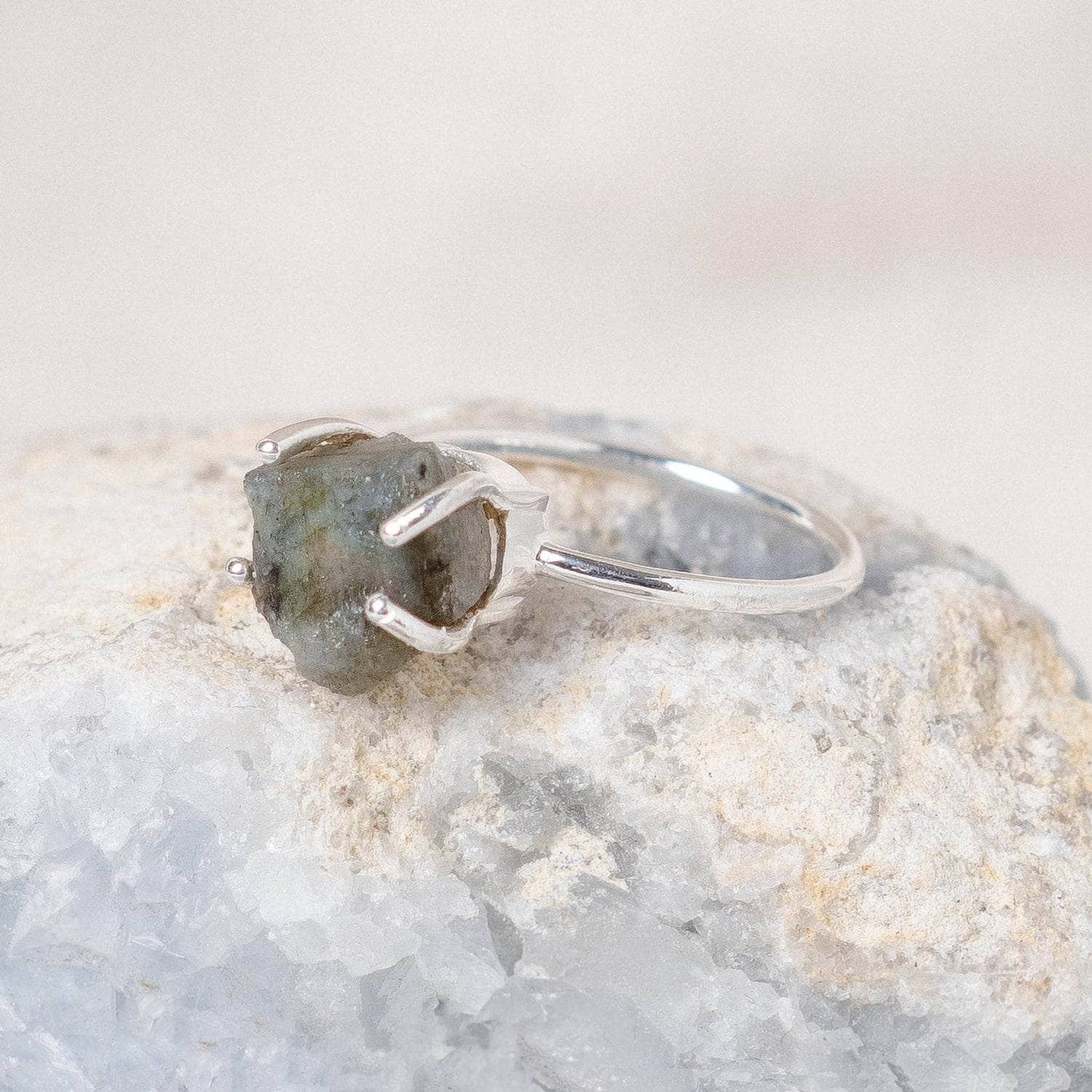 Labradorite Raw Freeform Gold or Silver Ring