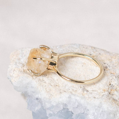 Citrine Raw Freeform Gold or Silver Ring