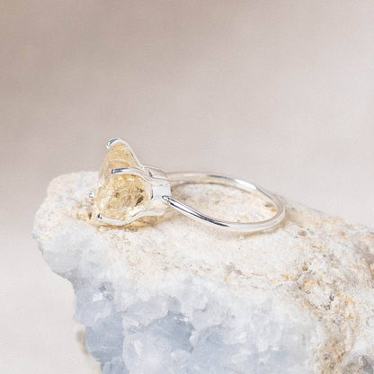 Citrine Raw Freeform Gold or Silver Ring