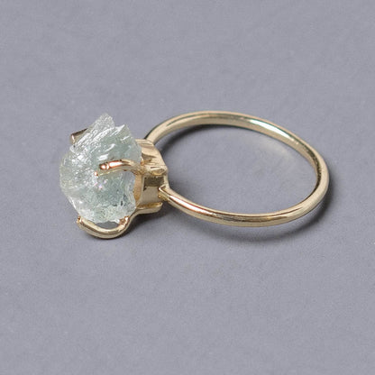 Green Amethyst Raw Freeform Gold or Silver Ring