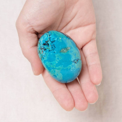 Rare Peruvian Chrysocolla Palm Stone