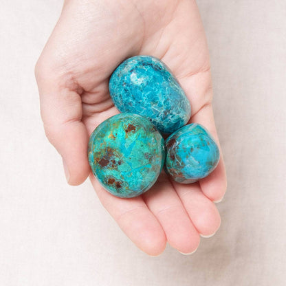 Rare Peruvian Chrysocolla Palm Stone