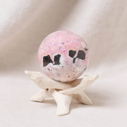 Peruvian Rhodonite Sphere with Tripod - AAA Premium Quality