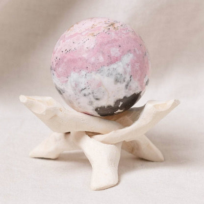 Peruvian Rhodonite Sphere with Tripod - AAA Premium Quality