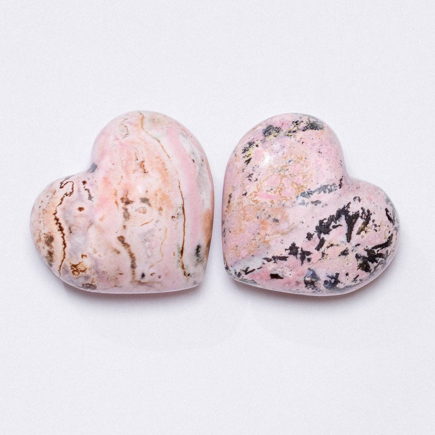Peruvian Rhodonite Hearts - AAA Premium Quality