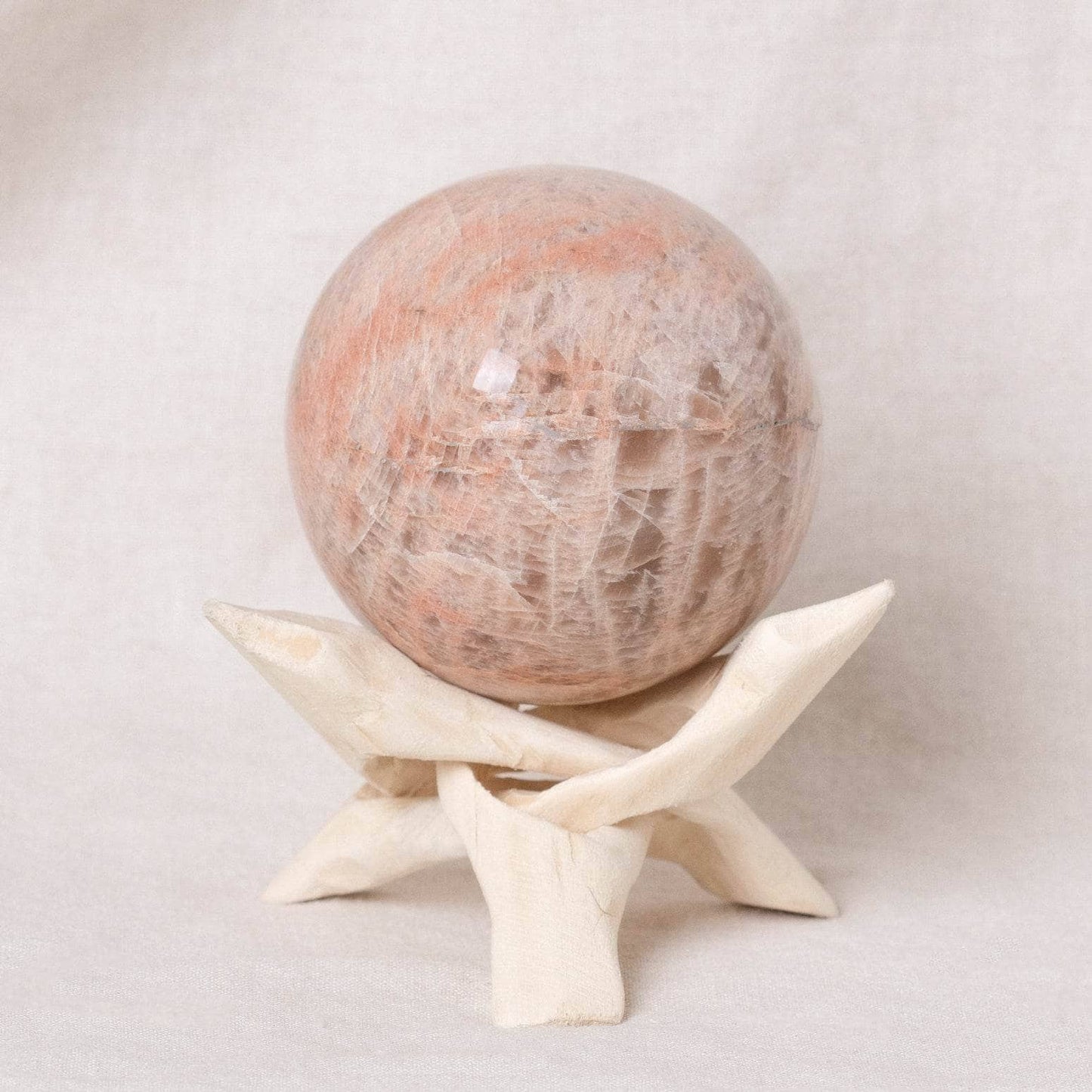 Peach Moonstone Spheres - AAA Premium Quality