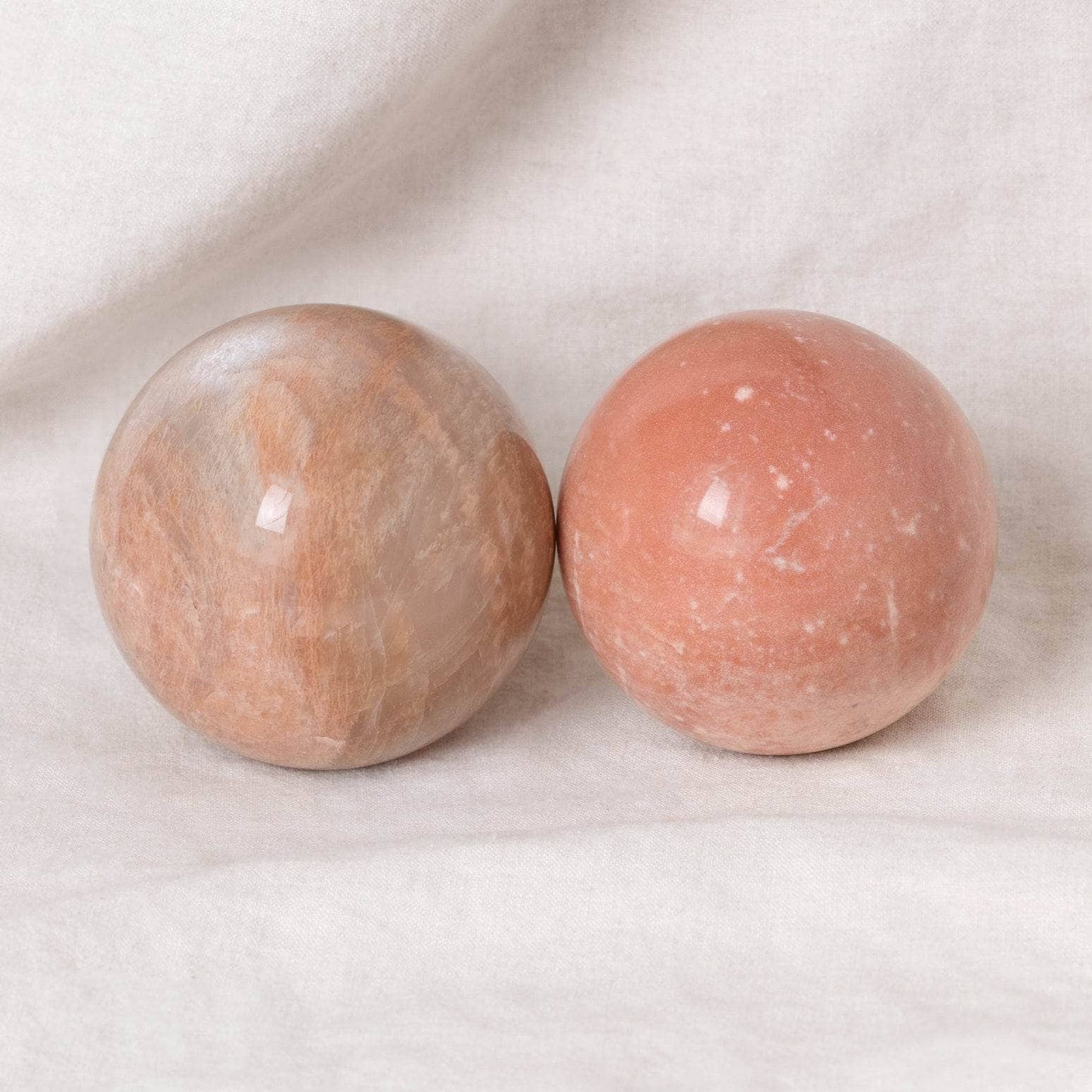 Peach Moonstone Spheres - AAA Premium Quality
