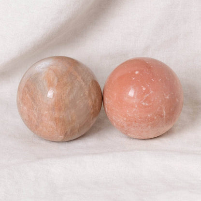 Peach Moonstone Spheres - AAA Premium Quality