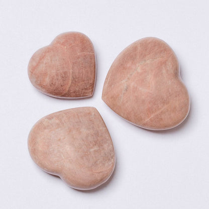 Peach Moonstone Hearts - AAA Premium Quality
