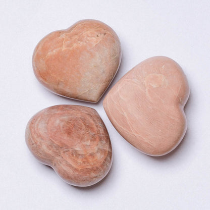 Peach Moonstone Hearts - AAA Premium Quality
