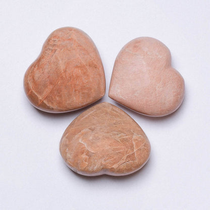 Peach Moonstone Hearts - AAA Premium Quality