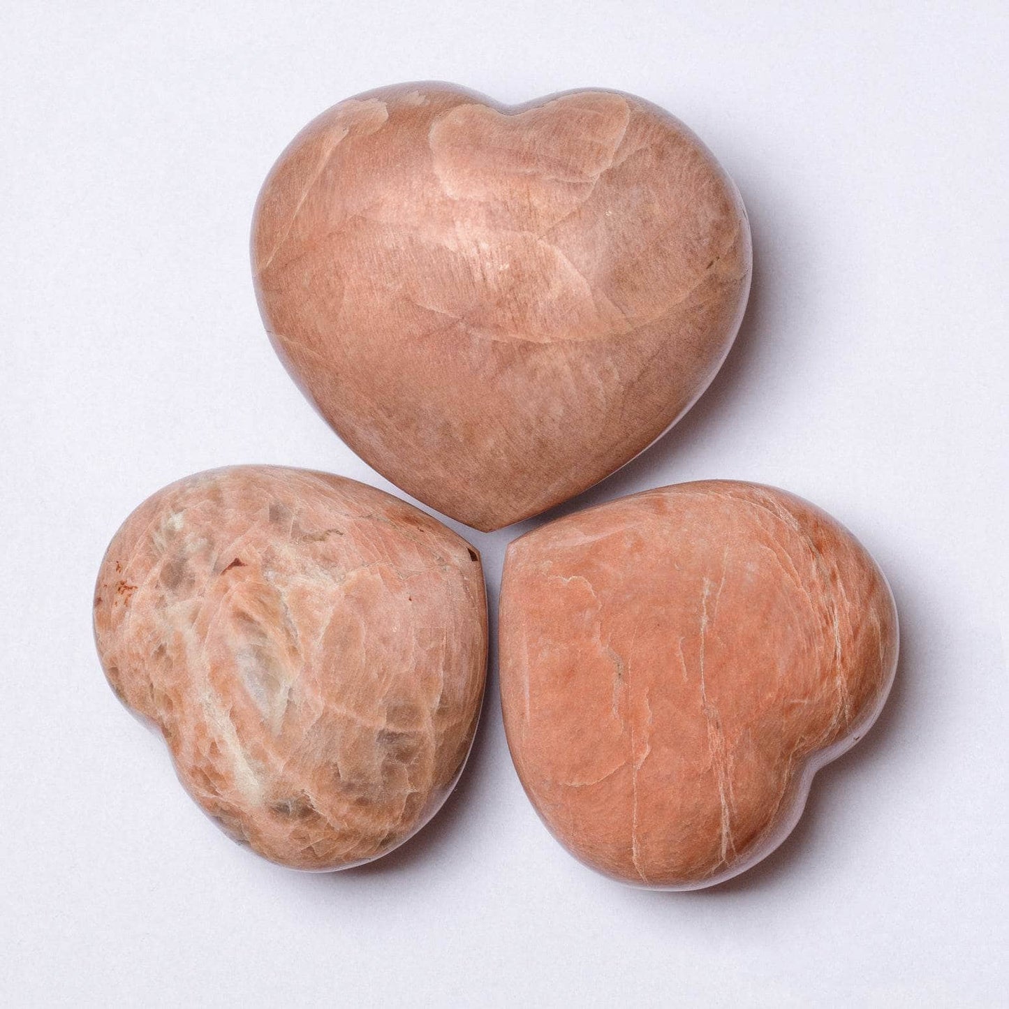 Peach Moonstone Hearts - AAA Premium Quality